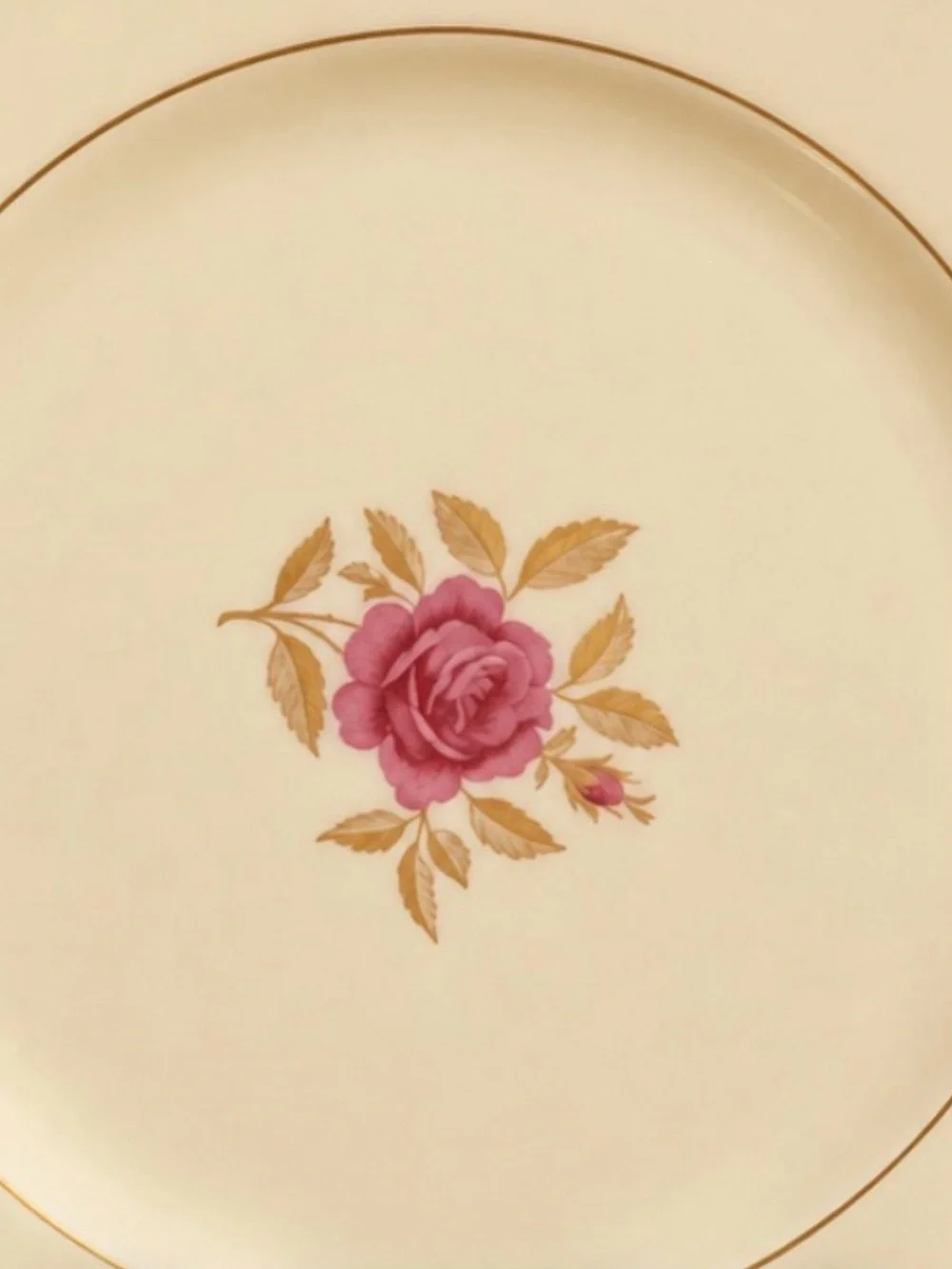 Vintage Lenox Rhodora Collection Salad Plate Rose with Gold Accent